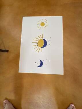Sun Moon and Stars Boho Celestial Nursery Art Print